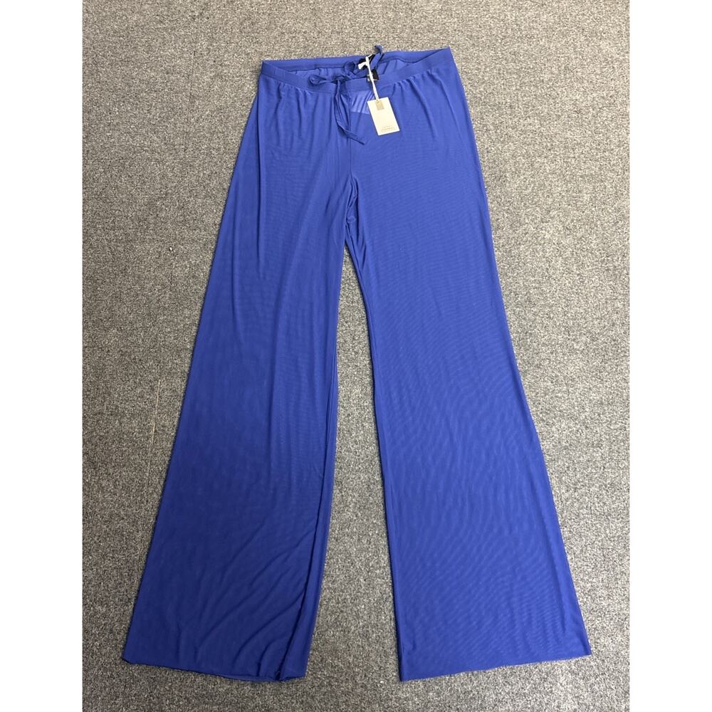 NWT Good American Capri Blue Mesh Wide Leg Beach Cover Up Pants GSW0548 Size XL